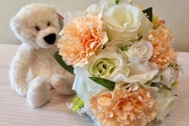 Mother’s Day, Sweet Times Slouchee Teddy and Artificisl Flower posy